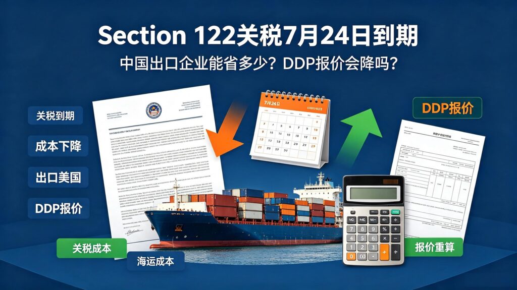 Section 122关税7月24日到期｜中国出口企业能省多少？DDP报价会降吗？