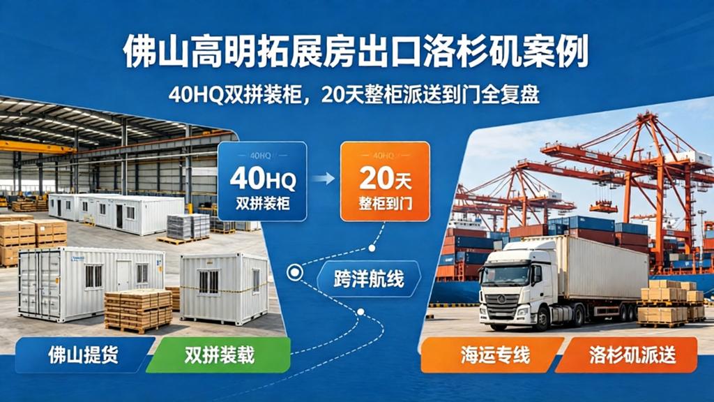 佛山高明拓展房出口洛杉矶案例｜40HQ双拼装柜，20天整柜派送到门全复盘