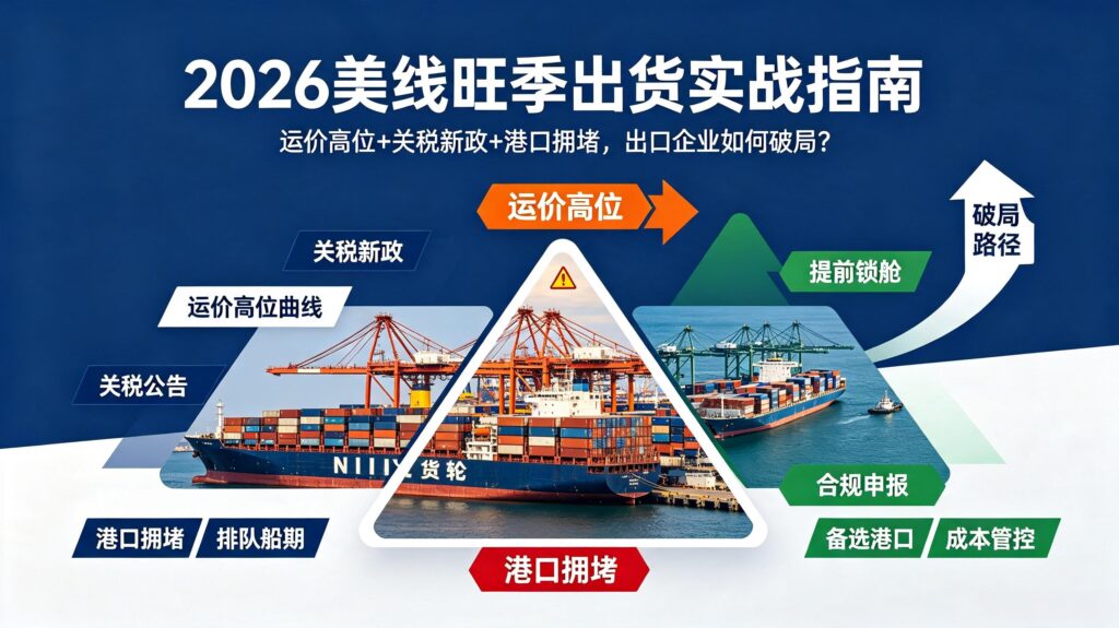 2026美线旺季出货实战指南｜运价高位+关税新政+港口拥堵，出口企业如何破局？