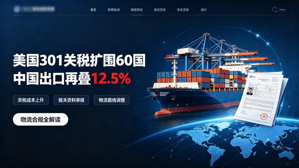 美国301关税扩围60国|中国出口再叠12.5%,物流合规全解读