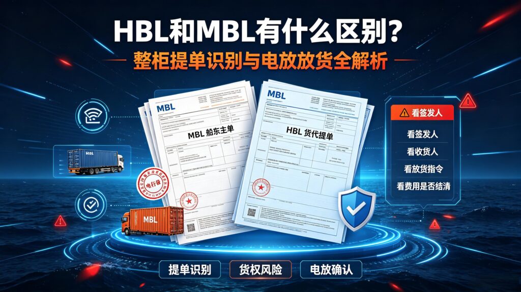整柜提单怎么看？HBL/MBL区别与电放放货全解析