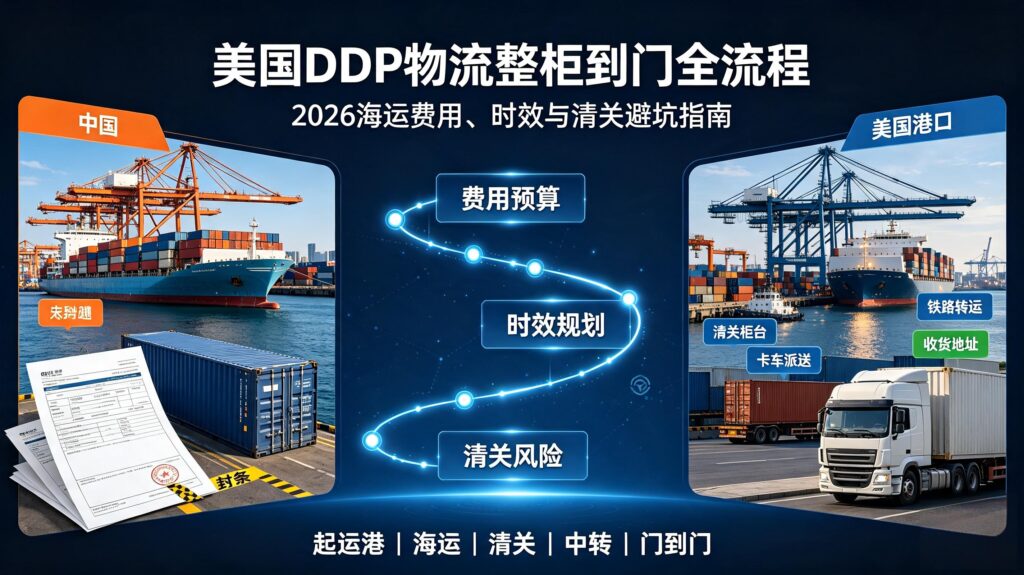 美国DDP物流整柜到门全流程｜2026海运费用、时效与清关避坑指南