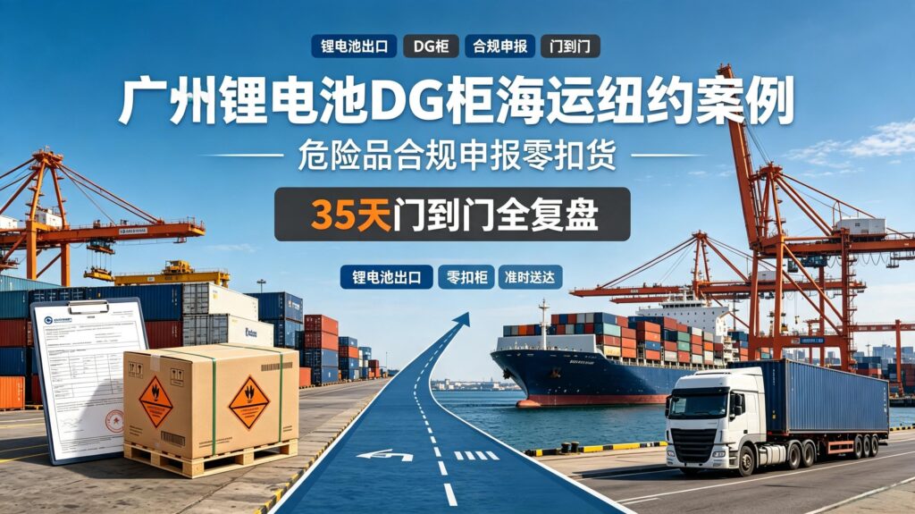 广州锂电池DG柜海运纽约案例|危险品合规申报零扣货,35天门到门全复盘